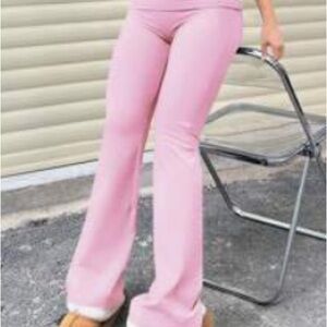 SHEIN Pink Boot Cut Flare Pants